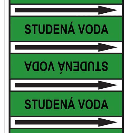 Značení potrubí, studená voda